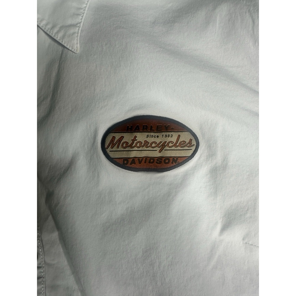 Vintage Harley Davidson Women's White Long-Sleeve Button Down Size L See Picture - Picture 2 of 13